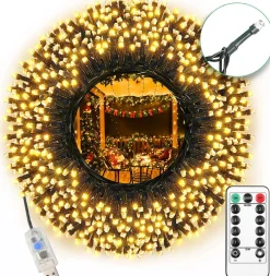 AGM Kerstlichtsnoeren^ Lichtsnoer Buiten En Binnen - 30 Meter - 300 Led - Met Usb Stekker En Afstandbediening - Sfeerverlichting - Lichtslinger - Lampjes Slinger - Fairy Lights - Kerstversiering - Kerstboom Verlichting - Ip54
