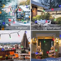 Aigostar Kerstlichtsnoeren^ 10Vrf Kerstboomverlichting - Tuinverlichting - Energie Lichtsnoer - Partyverlichting - 100 Leds - Kerstverlichting Buiten - Lichtsnoeren - Meerdere Kleuren - 11.9M - Ip44