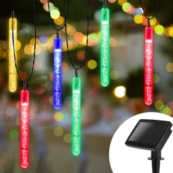 Aigostar Kerstlichtsnoeren^ 10Vrl Tuinverlichting Lichtsnoer - Kerstverlichting Buiten - Zonne Energie - 20 Led - Partyverlichting - 5.8M - Buiten