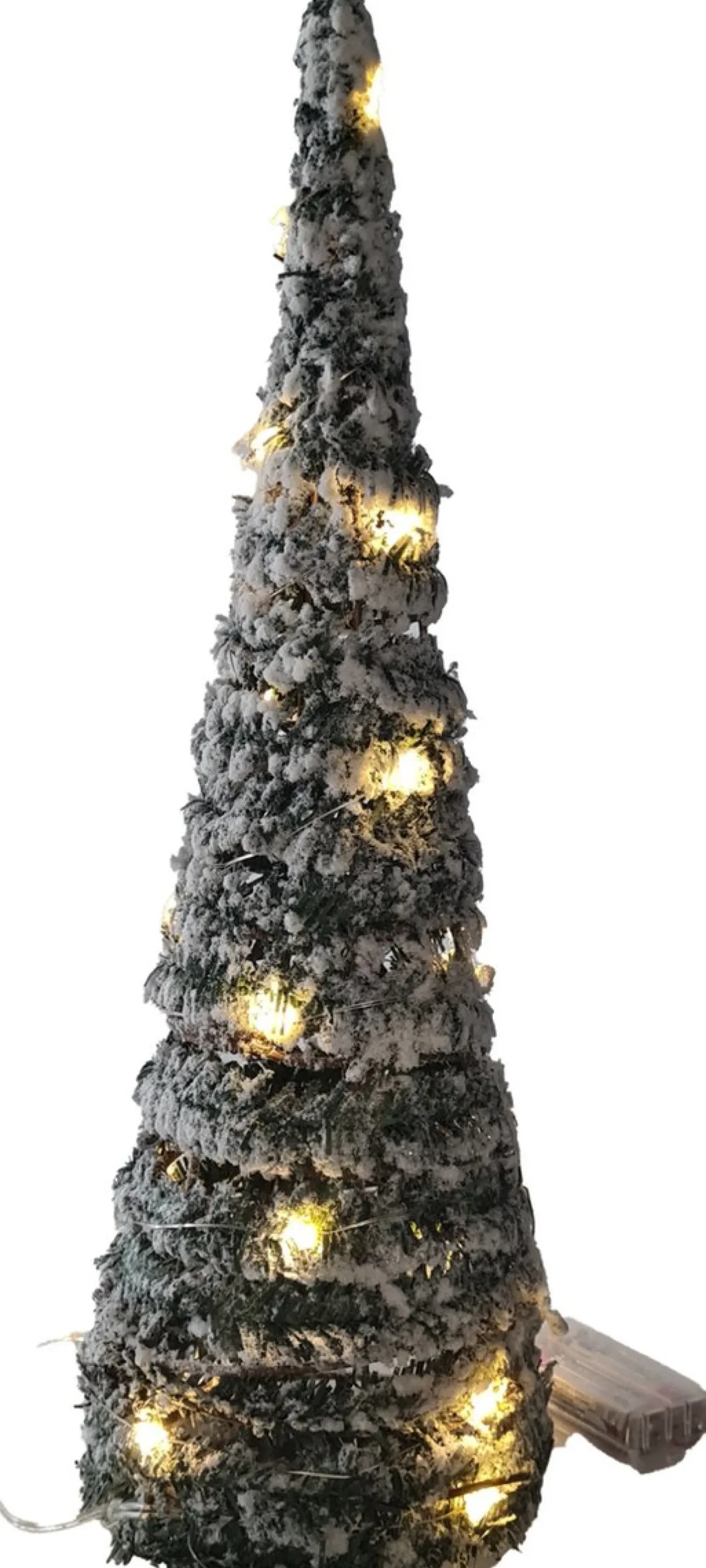 Anna's Collection Verlichte Kerstfiguren^ Kerstverlichting Figuur - 2 St - Led - Kegel - Verlichting Besneeuwd