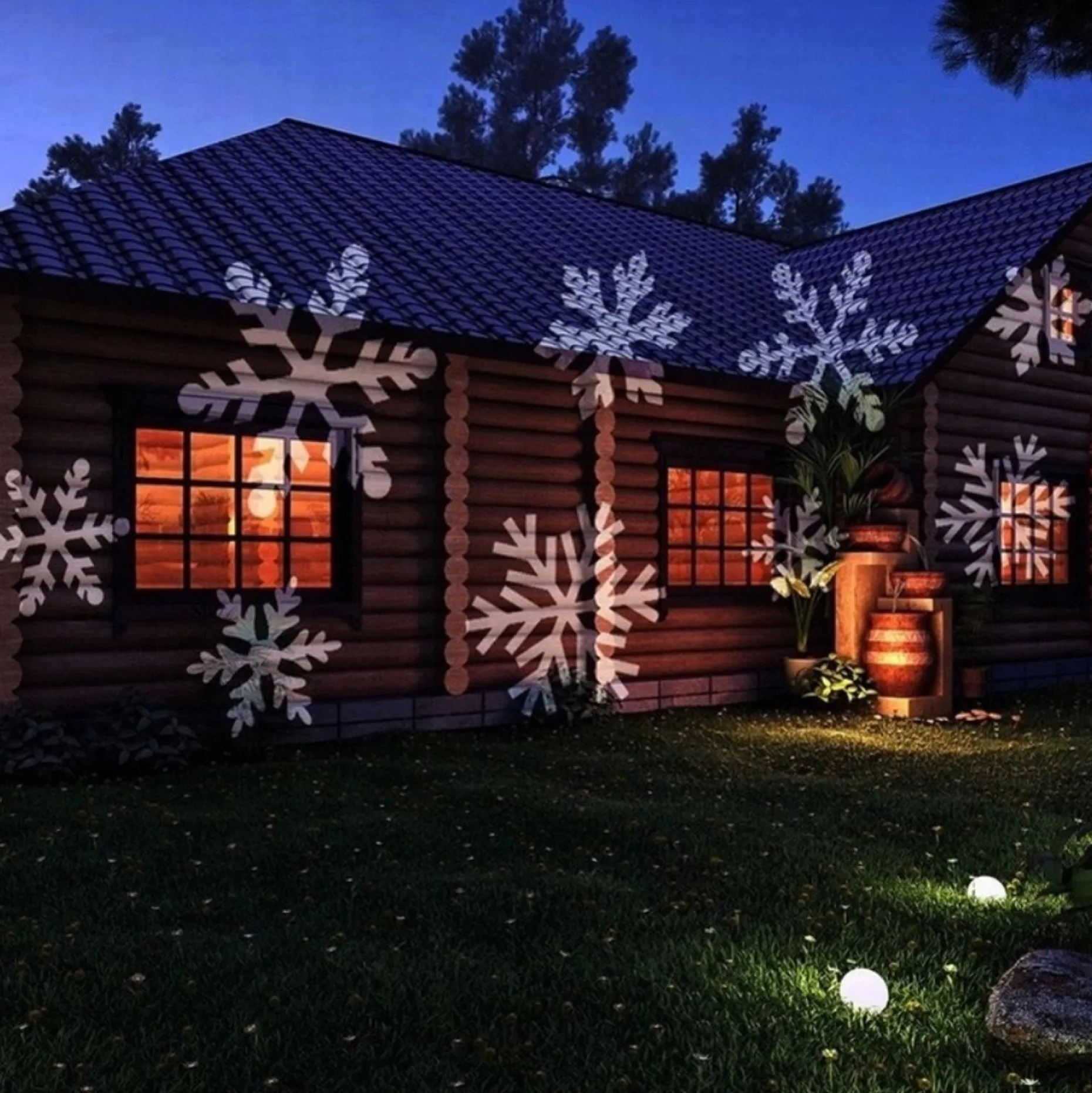 Ariko Kerstlasers^ Led Lichteffect Projector - Sneeuwvlokken - Outdoor Ip44 Ip65 - Metaal - Kantelbaar - In Hoogte Verstelbaar (Bij Installatie) - Netstroom
