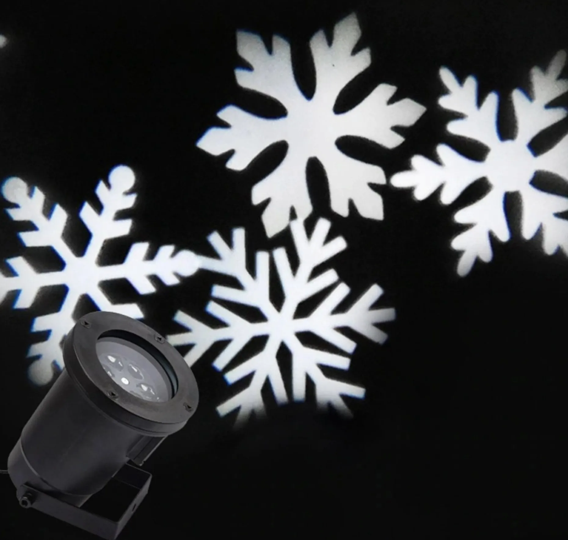 Ariko Kerstlasers^ Led Lichteffect Projector - Sneeuwvlokken - Outdoor Ip44 Ip65 - Metaal - Kantelbaar - In Hoogte Verstelbaar (Bij Installatie) - Netstroom