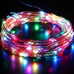 Aukey Kerstlichtsnoeren^ Lt-Ss3 Lichtslingers, 10 Standen 10 Meter 100Leds Kerstverlichting Waterdichte Koperdraad Met Afstandsbediening En Kleurwissel Voor Tuin, Bruiloft, Feest, Binnen, Buiten (Rgb)