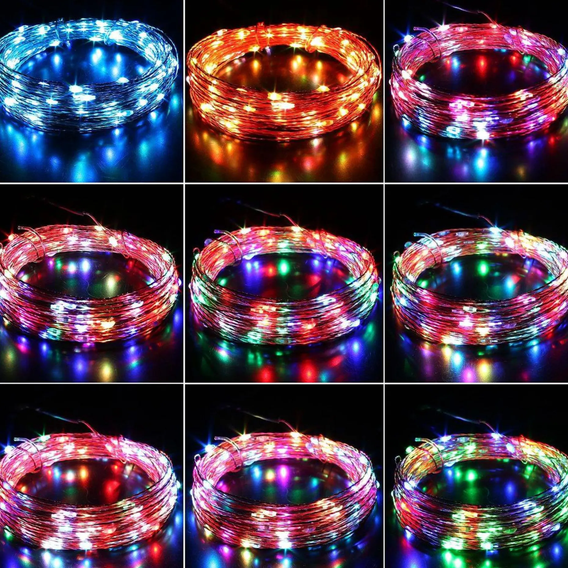 Aukey Kerstlichtsnoeren^ Lt-Ss3 Lichtslingers, 10 Standen 10 Meter 100Leds Kerstverlichting Waterdichte Koperdraad Met Afstandsbediening En Kleurwissel Voor Tuin, Bruiloft, Feest, Binnen, Buiten (Rgb)