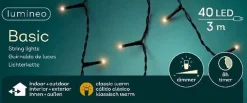 Lumineo Kerstlichtsnoeren^Basic Rice Lights 40Led 3M Classic Warm | 494332 500 Cm