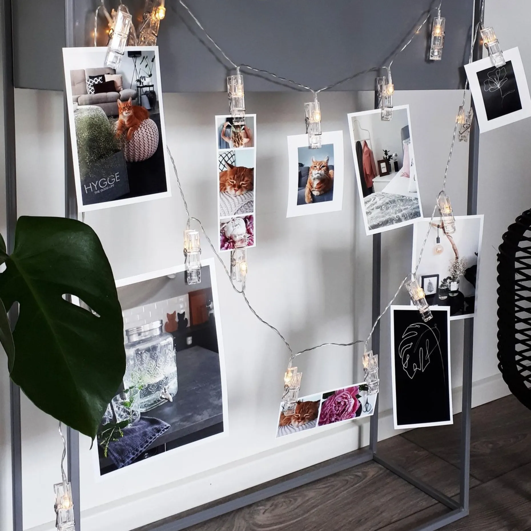 B.K.Licht Lichtgordijnen^ - Foto Lichtsnoer - Lichtslinger - Valentijn Cadeautje - Verlichting - Fotoclips - 40 Led's - L: 5M - Op Batterijen