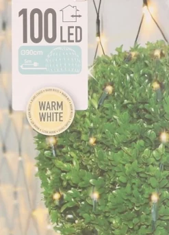 Merkloos Lichtgordijnen^Buxus Kerstverlichting - Lichtnet - Warm Wit - 90 X 90 Cm - 100 Led