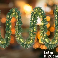 Casaria Kerstguirlande - 10 M Incl. 5 M Stroomkabel - 100 Led Fashion