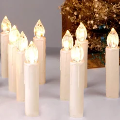CClife Verlichte Kerstfiguren^ - Led-Kaarsen Kerstkaarsverlichting - Timer Afstandsbediening - Dimbaar Flikkerend Vlamloos - Op Batterijen - Led-Decoratie - Kaarsen Kleur - Beige 30 Pcs - Kerstverlichting - Verlichte Kerstfiguren
