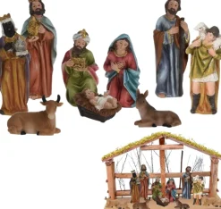 Cheqo ® Kerststal Figuren - Kerststalfiguren - Kerstgroep - Kerstbeeldjes - 9-Delig Online