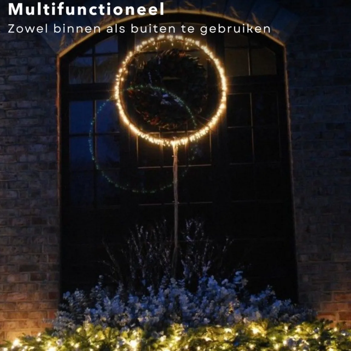 Cheqo ® Lichtgevende Kerstkrans - Kerstring - Kerstverlichting - Kerstdecoratie - 500 Led - O58Cm - 8 Lichtfuncties - Voor Binnen En Buiten Cheap