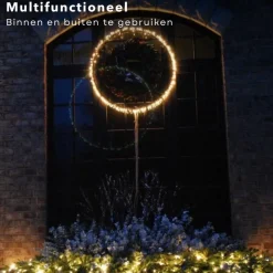 Cheqo ® Lichtgevende Kerstkrans - Kerstring - Kerstverlichting - Kerstdecoratie - 600 Led - O68Cm - 8 Lichtfuncties - Voor Binnen En Buiten Cheap