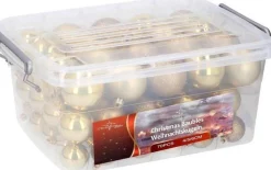 Christmas gifts Kerstballen Set In Opbergbox - 70 Kerstballen - Plastic/Kunststof - O4/5/6 Cm - Mat/ Glanzend/ Glitter Shop