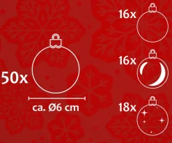 Christmas gifts Kerstballen Set 50 Stuks - Bruin/Goud - Mat - Glanzend - Met Glitter Cheap