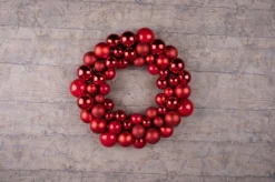 Christmas gifts Kerstkrans - O 36 Cm - 55 Ballen - Rood - Pvc Best Sale