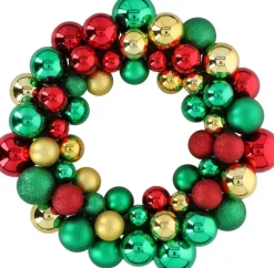 Christmas gifts Kerstkrans - O 36 Cm - 55 Ballen - Groen-Rood-Goud - Pvc Flash Sale