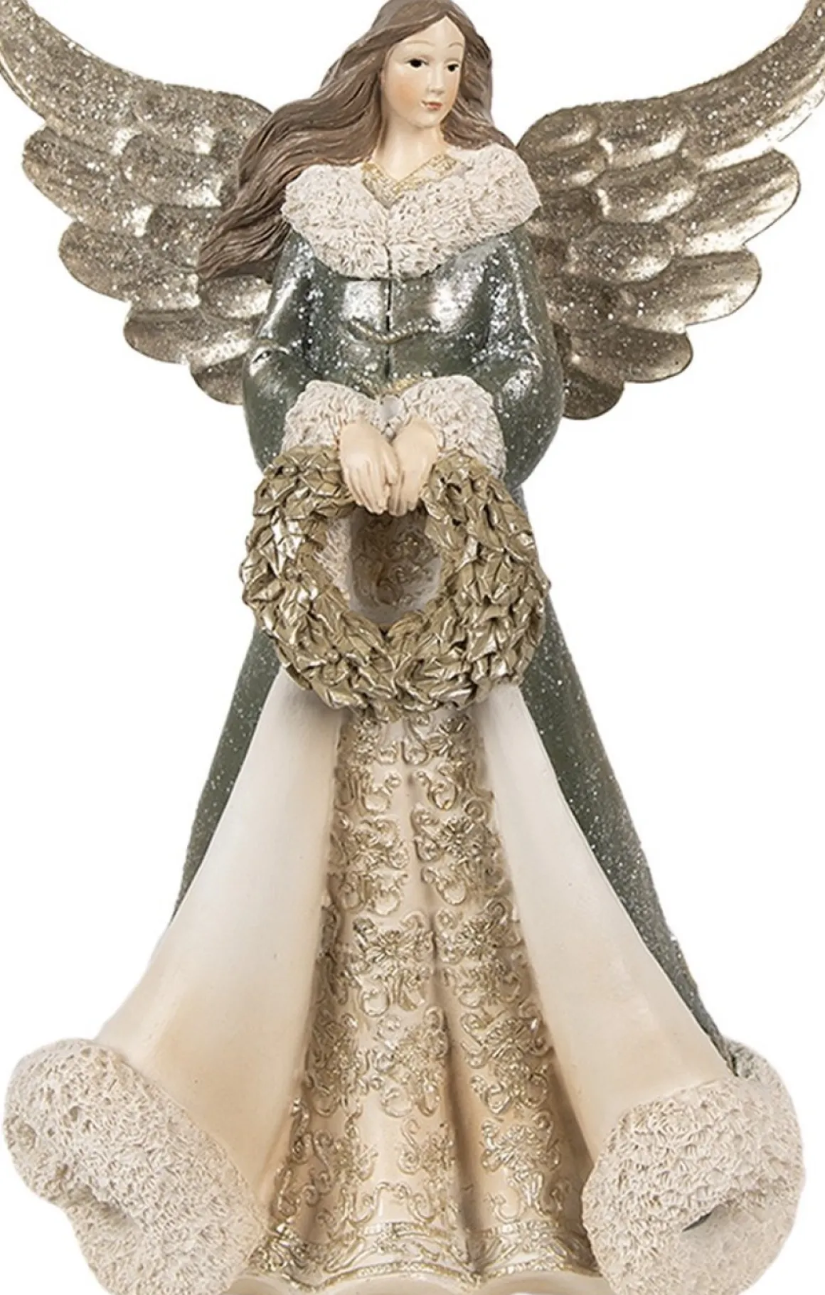 Clayre u0026 Eef Clayre & Eef Beeld Engel 24 Cm Grijs Polyresin Kerstfiguren Discount