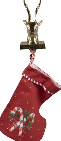Clayre u0026 Eef Clayre & Eef Haak Kerstsok Rendier 27 Cm Goudkleurig Aluminium Cheap