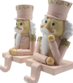 Clayre u0026 Eef Clayre & Eef Haak Kerstsok Set Van 2 Notenkraker 12 Cm Roze Wit Kunststof Kerstdecoratie Cheap