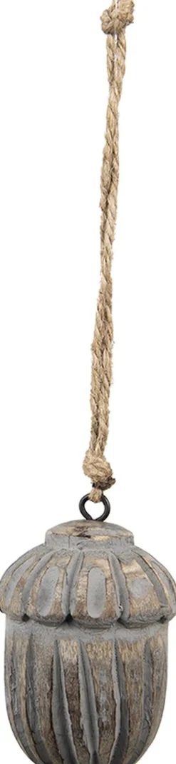 Clayre u0026 Eef Clayre & Eef Hanger Eikel O 5X8 Cm Grijs Bruin Hout Woondecoratie Cheap