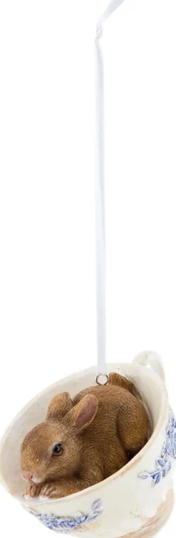 Clayre u0026 Eef Clayre & Eef Hanger 9X7X7 Cm Bruin Wit Kunststof Rond Paasdecoratie Outlet