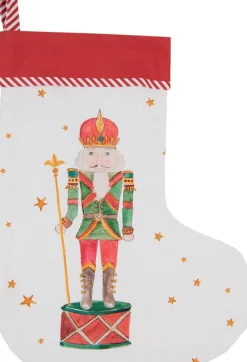 Clayre u0026 Eef Clayre & Eef Kerstsok Kerstsok 30X40 Cm Wit Rood Katoen Notenkraker Hot