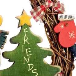 * Com-Four® Kerstkrans Gevlochten - Deurkrans