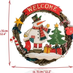* Com-Four® Kerstkrans Gevlochten - Deurkrans