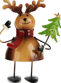 com-four ® Kerstversiering Van Metaal - Plaatstalen Figuren In Kerstmotief - Wiebelfiguren Voor De Adventstijd - Winterdecoratie Shop