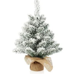 com-four Kerstboomstandaarden^Decoratieve Boom Met Decoratieve Sneeuw- En Dennentakken - Leuke Tafeldecoratie Voor De Adventstijd