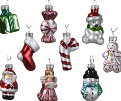 Decoris Kersthangers Kerst Figuurtjes - 9X St - Glas -4 Cm -Kerstornamenten Hot