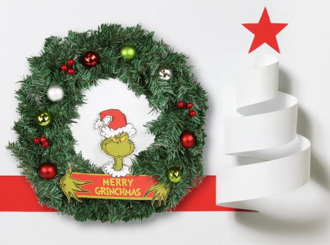 * De Grinch Kerstdeurkrans, Kerstversiering 45X45 Cm Cheap