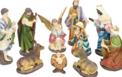 Merkloos 10-Delige Kerst Kribbe Figuren / Kerststal Set Polystone - 8 Tot 20 Cm Store