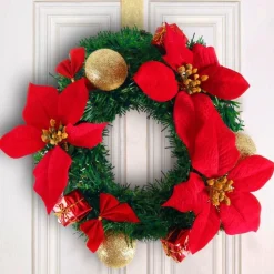 Monzana Deurkrans Kerstkrans 22Cm Rood Hot