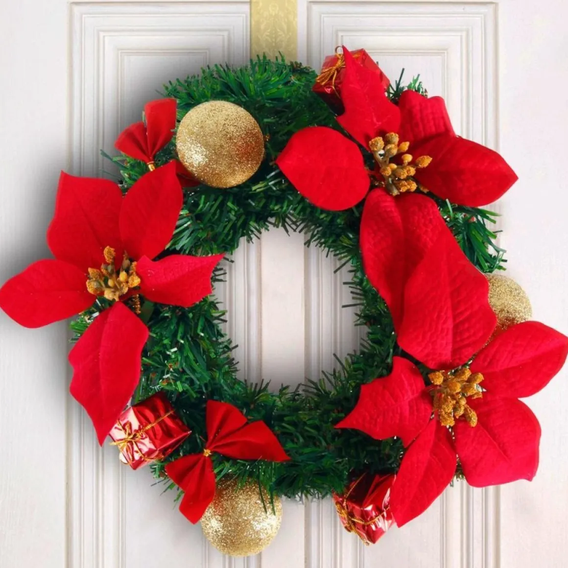 Monzana Deurkrans Kerstkrans 22Cm Rood Hot
