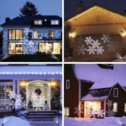 Dolami Kerstlasers^ Led Sneeuwvlok Sfeer Projector - Vallende Sneeuw Prikspot Voor Binnen En Buiten - Veilige Kerstverlichting