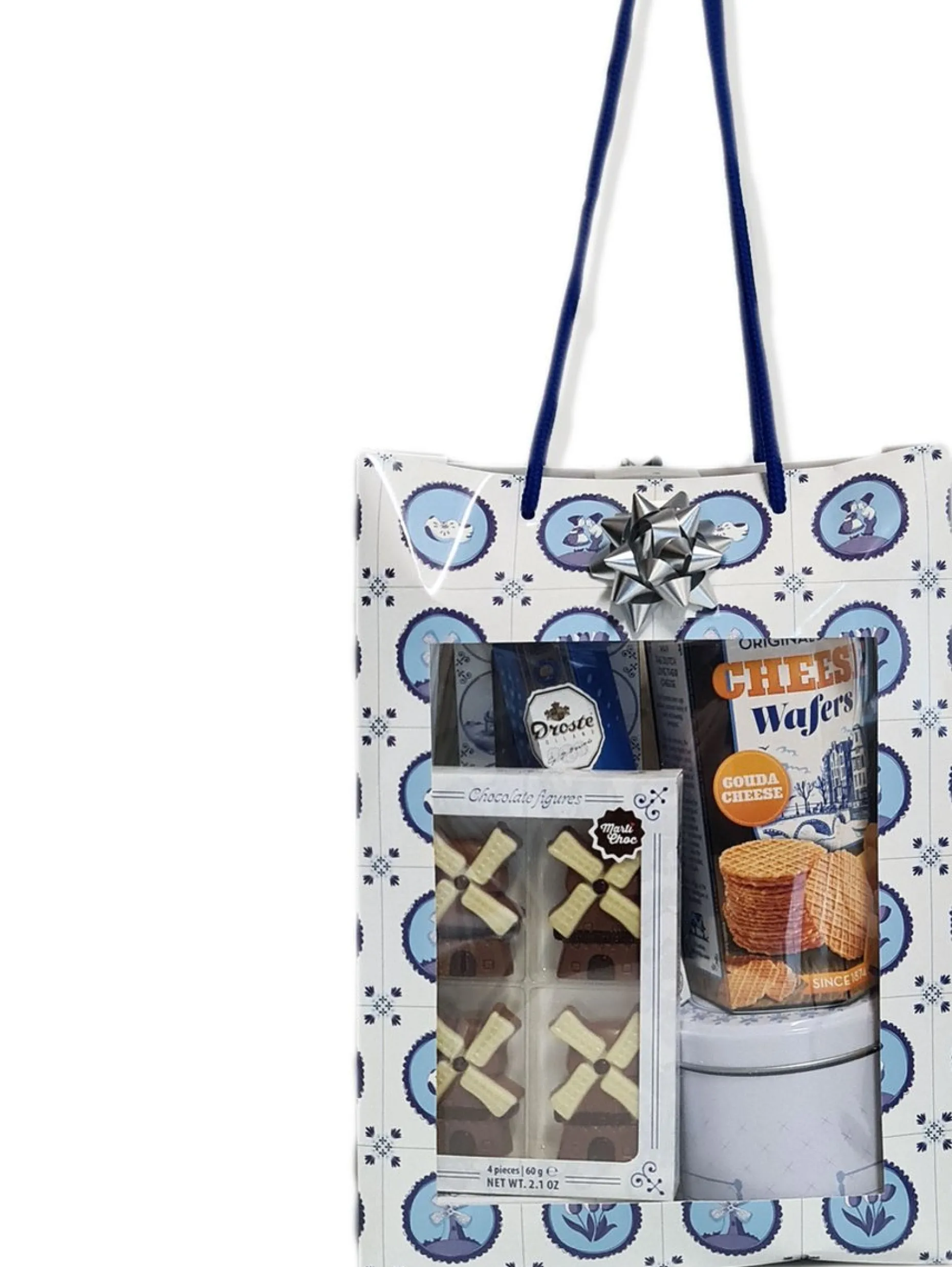EBM Kerstpakketten^ Cadeaupakket Geschenkset Geschenkpakket Kerstpakket Hollandse Cadeautjes Delfts Blauw - Tas L