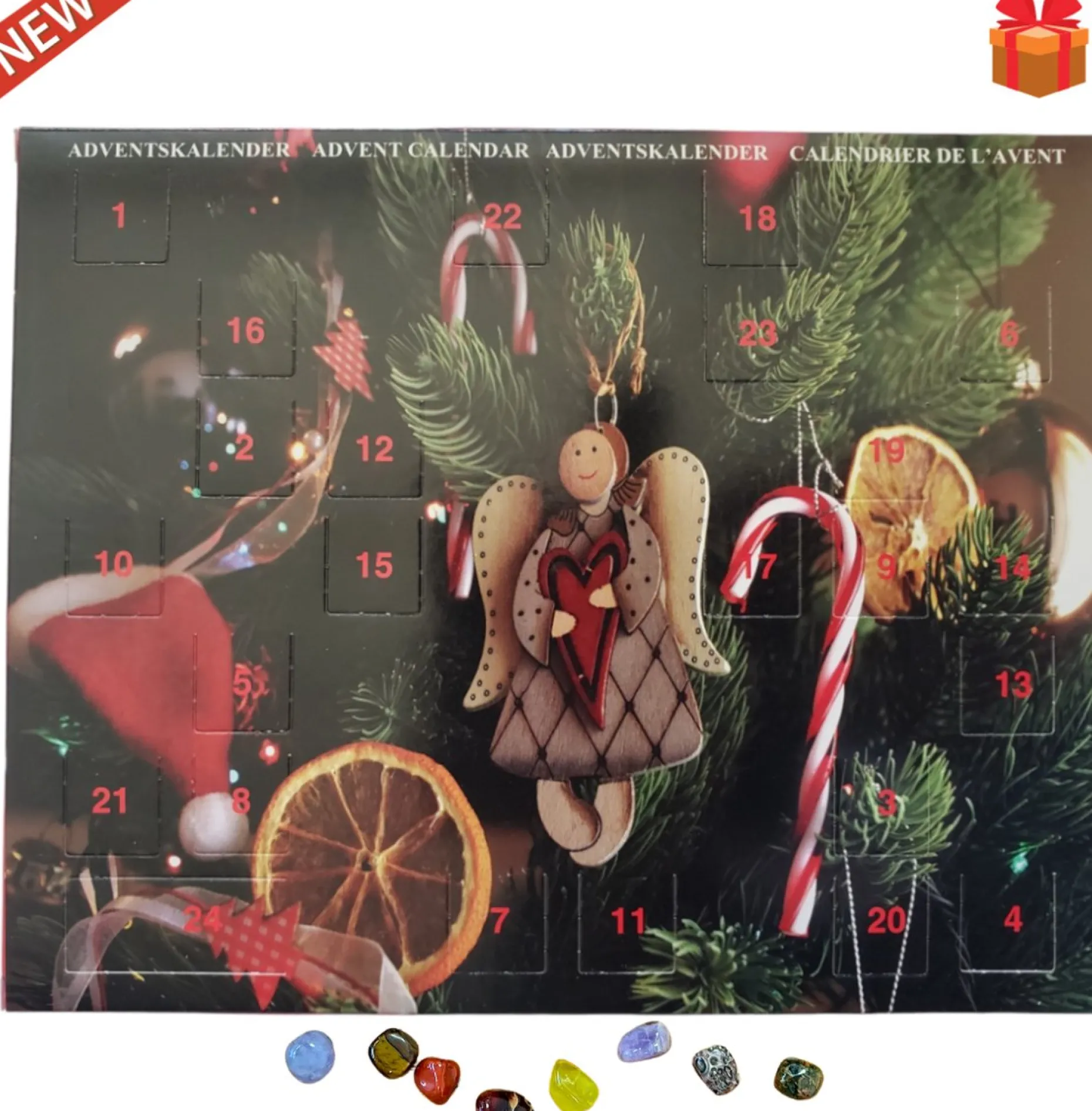 Fop en Bij Adventskalenders^Edelstenen Adventskalender 2023 - A5 Formaat 4 - Kerstmis Cadeautje Kinderen En Volwassenen - Vrouw En Vriendin Adventskalender A5 Variant 4