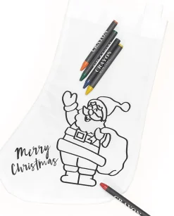 eizook - 2 Stuks Kerst Sok - Christmas Stocking - Inkleuren Met Waskrijtjes Clearance
