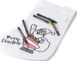 eizook - 2 Stuks Kerst Sok - Christmas Stocking - Inkleuren Met Waskrijtjes Clearance