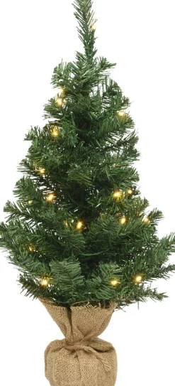 Everlands Echte Kerstbomen^ - Mini Kerstboom - 50 Led - 90 Cm