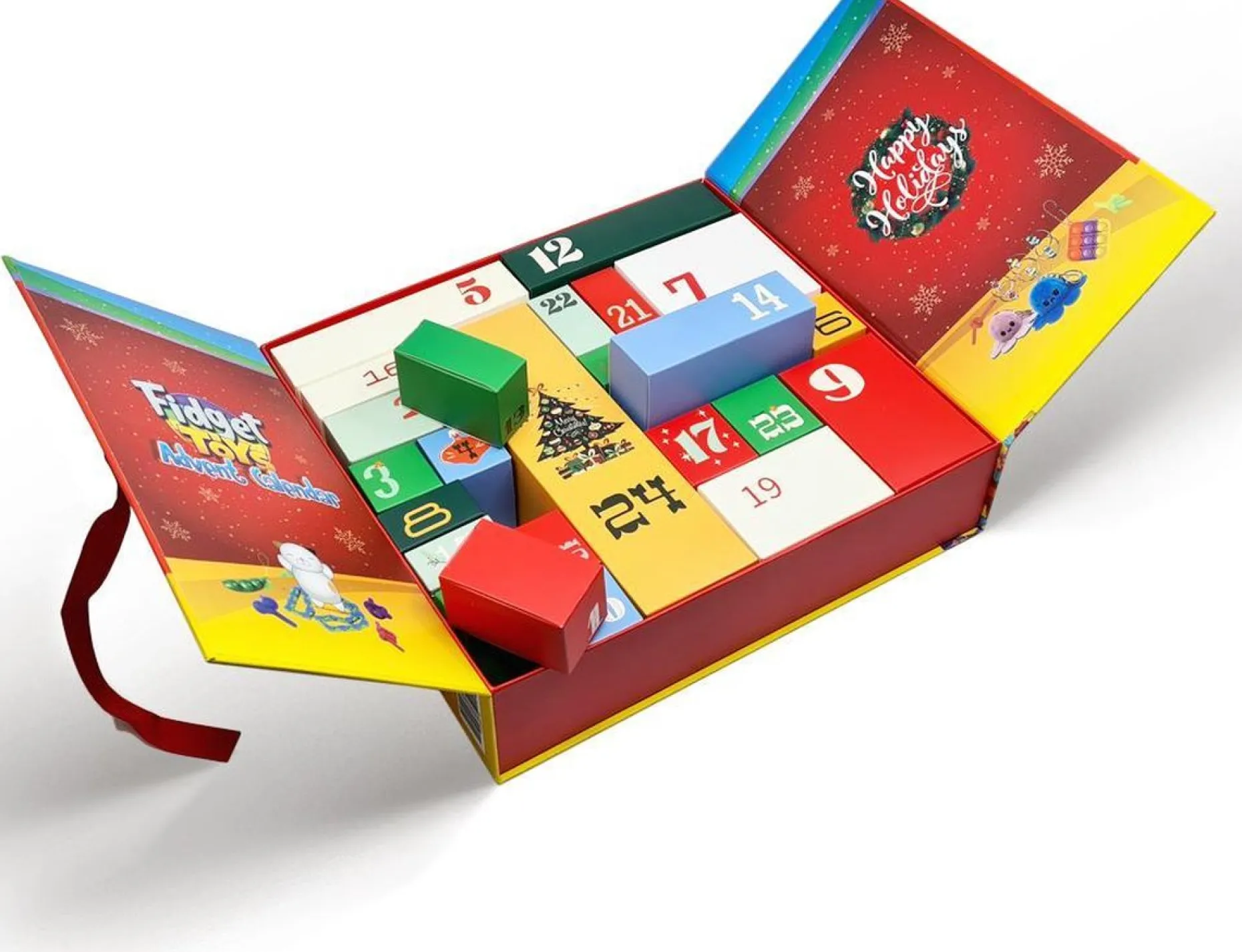 Happy Shopper Adventskalenders^Fidget Toys Adventskalender 2023 – Pop It - Adventkalender Kinderen - Pakket - Speelgoed - Luxe Uitvoering – 24 Unieke Toys