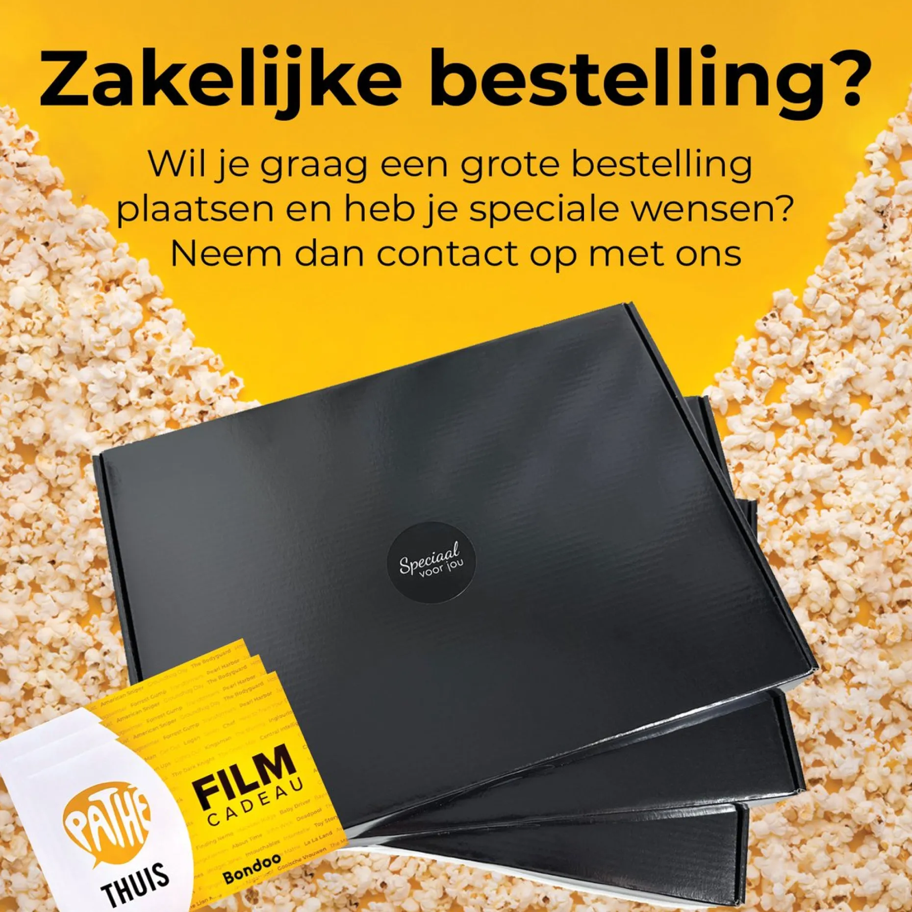 Bondoo Kerstpakketten^Filmpakket Xl - Pathe Thuis - Cadeaupakket Met Film Voucher - Brievenbus - Kerstcadeau