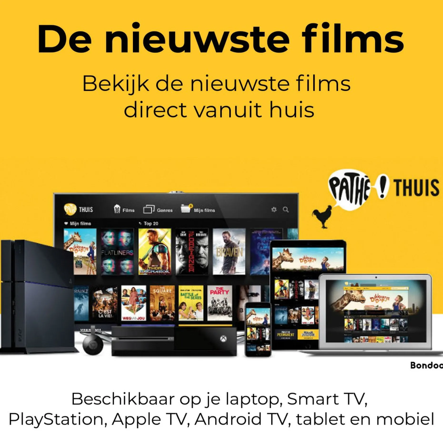 Bondoo Kerstpakketten^Filmpakket Xl - Pathe Thuis - Cadeaupakket Met Film Voucher - Brievenbus - Kerstcadeau