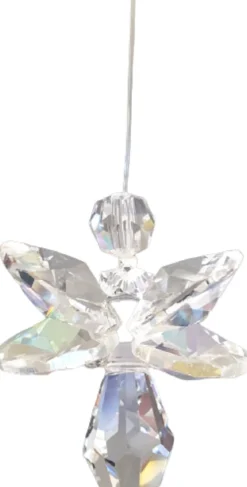 CrystalDesign Geluksengel Aurora Borealis Raamhanger, Gemaakt Met O.A. Swarovski Kristallen(32% Volloodkristal) Suncatcher, Beschermengel, Engel, Engeltje, Kristal, Kerstengel, Kerst, Kerstdecoratie, Raamdecoratie,Cadeau, Hanger,Decoratie,Raamkristal, Kerst-Pakket Aurora Borealis/ Transparant Discount