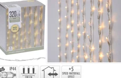 DecorativeLIghting Lichtgordijnen^Gordijnverlichting - 320Led - 100X200Cm - Warm Wit