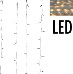 DecorativeLIghting Lichtgordijnen^Gordijnverlichting - 320Led - 100X200Cm - Warm Wit