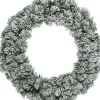 Decoris Groen/Witte Kerstkrans 60 Cm Imperial Met Kunstsneeuw - Kerstkransen Kerstversieringen/Kerstdecoraties Sale