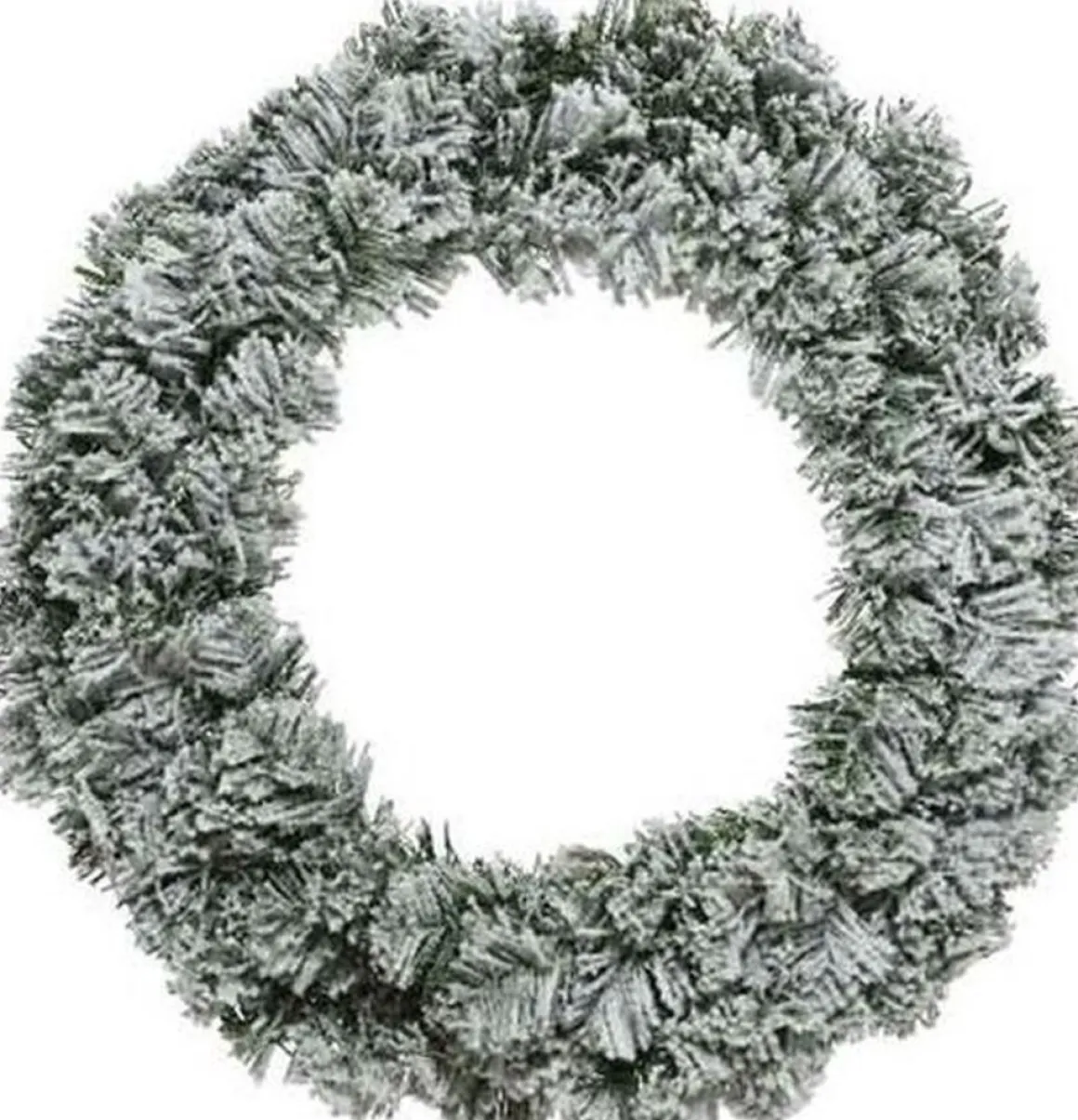 Decoris Groen/Witte Kerstkrans 60 Cm Imperial Met Kunstsneeuw - Kerstkransen Kerstversieringen/Kerstdecoraties Sale