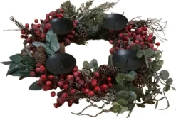 House of Seasons Dewberry Kerstkrans Advent Rood D50Cm Sale
